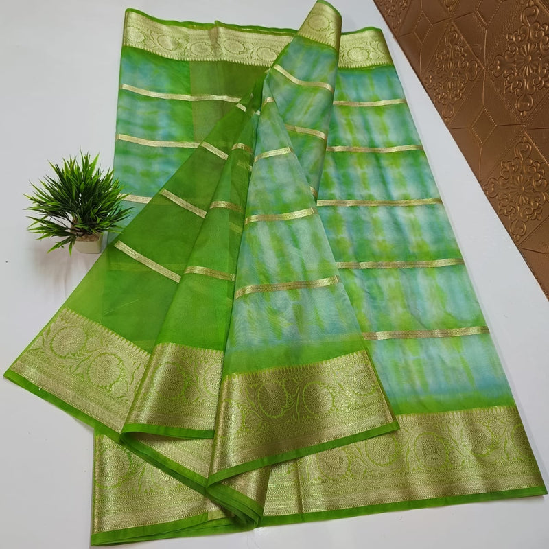 Banarasi Semi Kora silk Saree With Blouse.