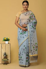 Cotton Kota Hand Brush Print Saree .