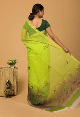 Cotton Kota Hand Brush Print Saree .