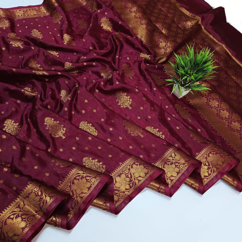 Banarasi Sami Warm Silk Saree With Blouse.