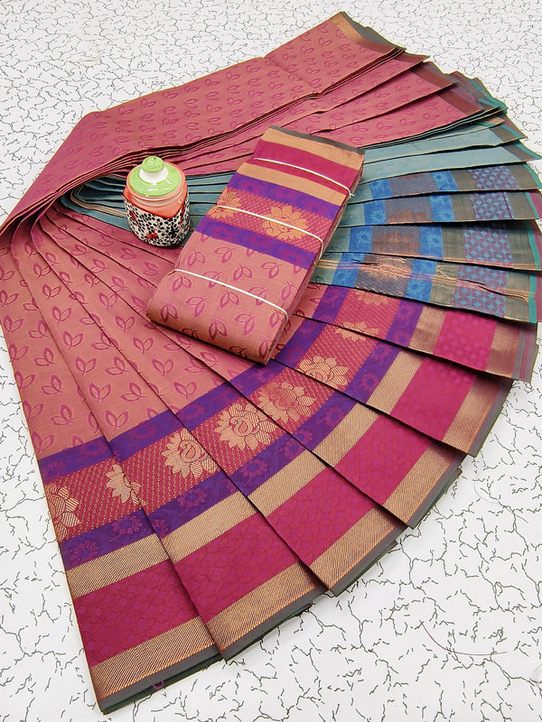 Semi Karizma Silk Zari Work Saree  With Blouse.