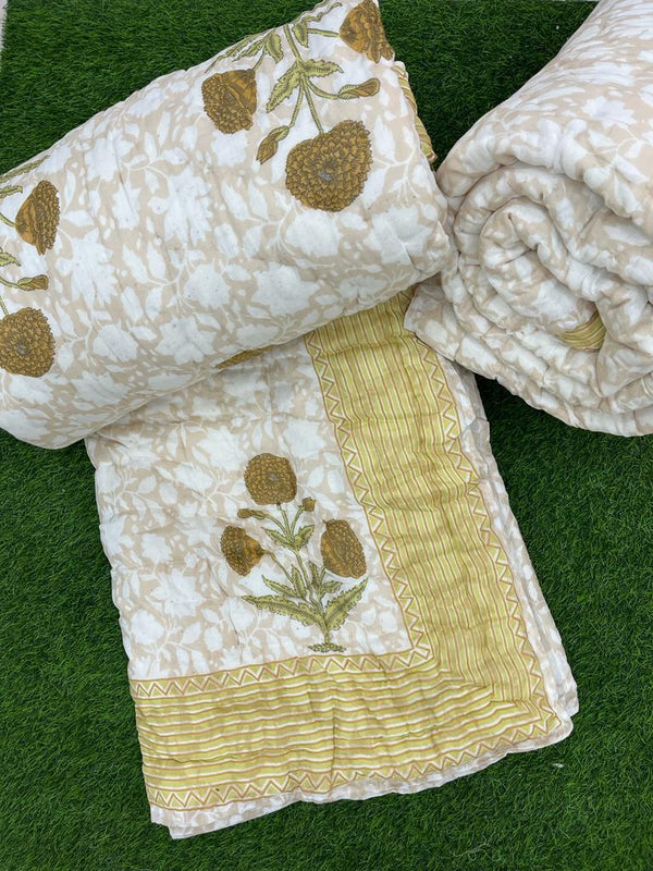 Pure Cotton Singal Bed Jaipuri Rajai (60x90)