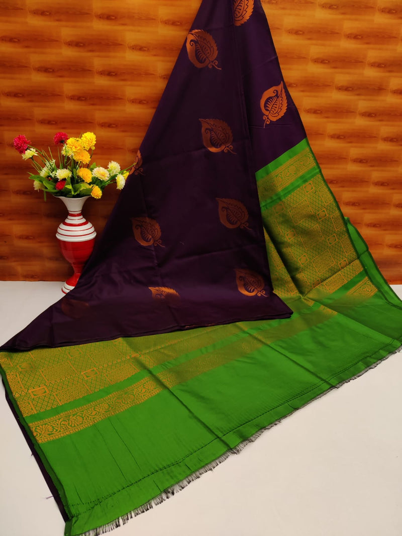 Semi kanchipuram Silk Saree With Blouse.