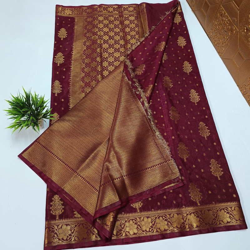 Banarasi Sami Warm Silk Saree With Blouse.