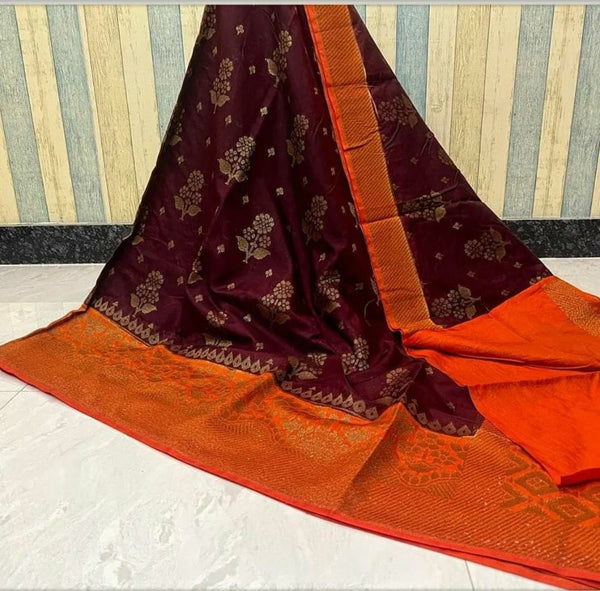 Banarasi Semi Dupion Silk Saree With Blouse.