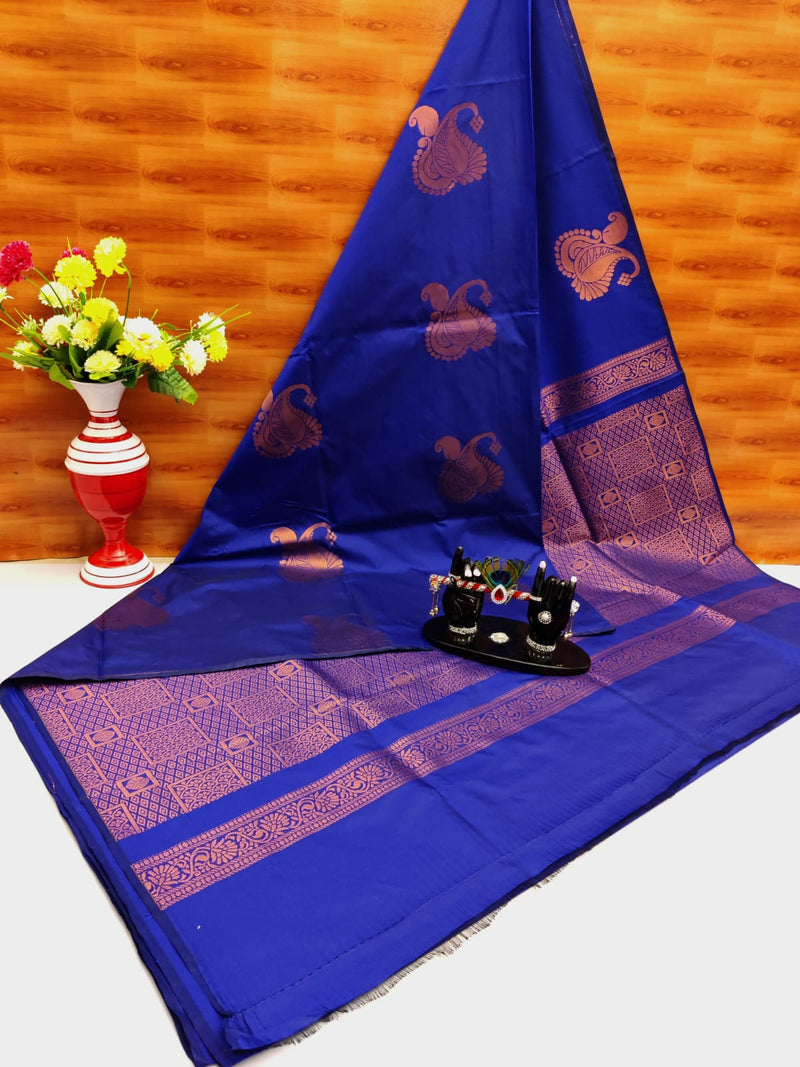 Semi kanchipuram Silk Saree With Blouse.