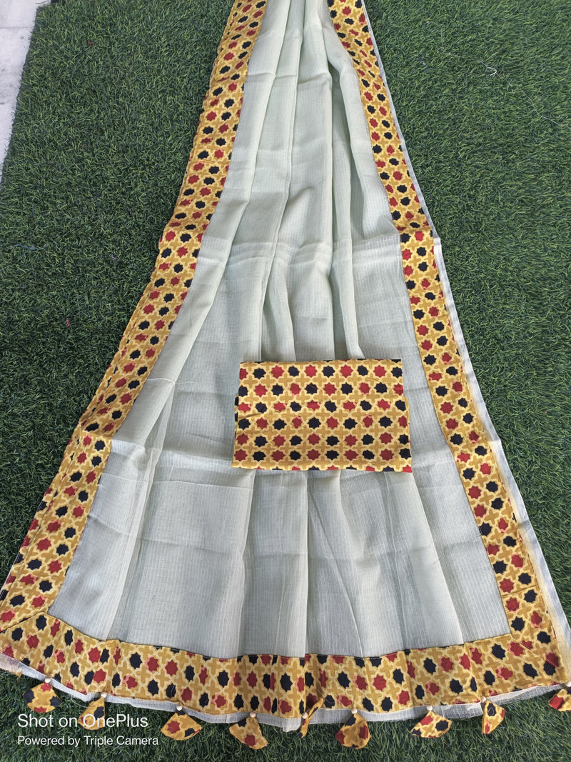 Kota Doriya Saree with Ajrakh Border.