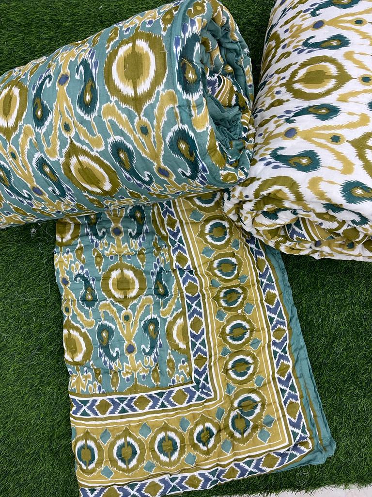 Pure Cotton Double Bed Jaipuri Rajai (90x108)