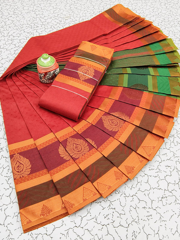 Semi Karizma Silk Zari Work Saree  With Blouse.