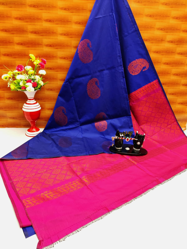 Semi kanchipuram Silk Saree With Blouse.