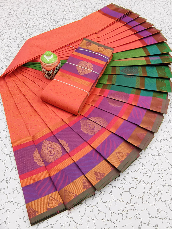 Semi Karizma Silk Zari Work Saree  With Blouse.