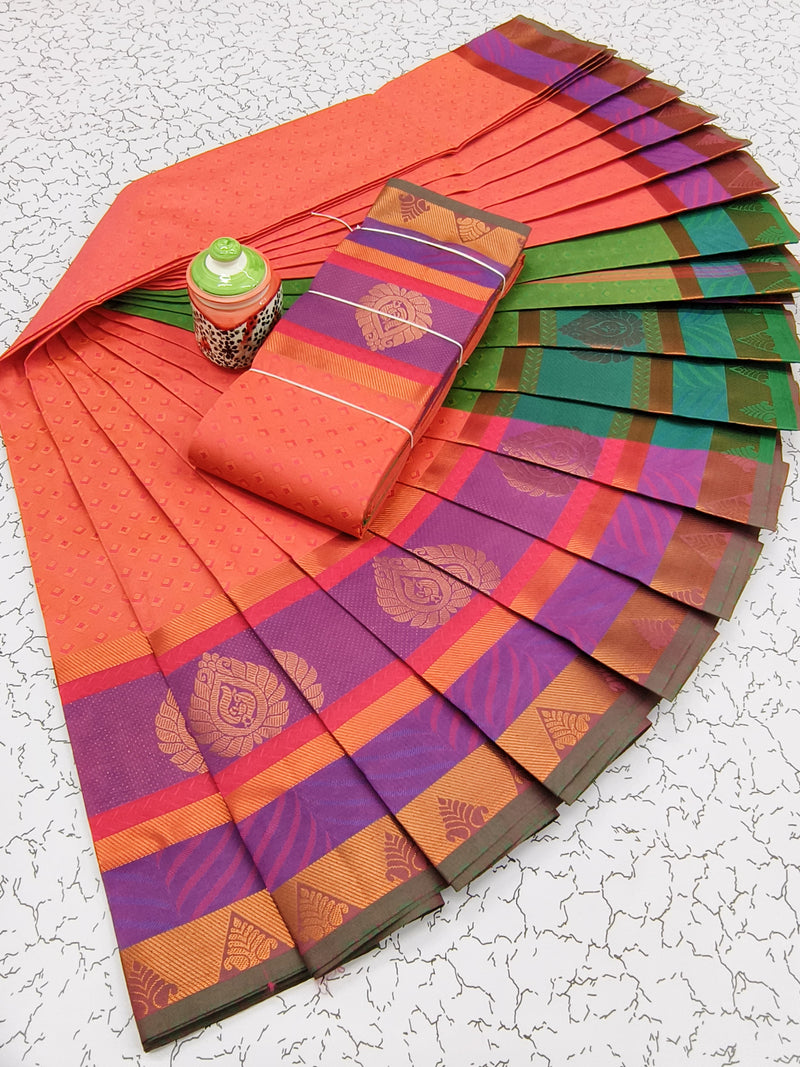 Semi Karizma Silk Zari Work Saree  With Blouse.