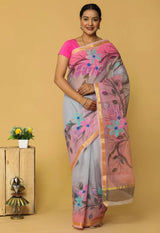 Cotton Kota Hand Brush Print Saree .