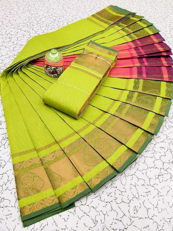 Semi Karizma Silk Zari Work Saree  With Blouse.