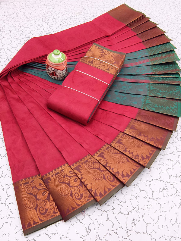 Semi Karizma Silk Zari Work Saree  With Blouse.