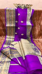 Banarasi Semi Kora Organza silk Saree With Blouse.