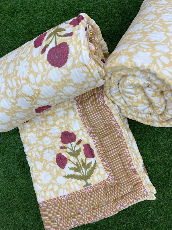 Pure Cotton Singal Bed Jaipuri Rajai (60x90)