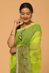 Cotton Kota Hand Brush Print Saree .