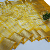 Banarasi Semi Kora silk Saree With Blouse.