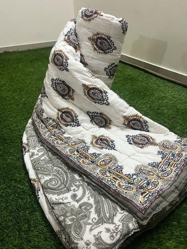 Pure Cotton Double Bed Jaipuri Rajai (90x108)