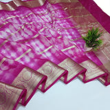 Banarasi Semi Kora silk Saree With Blouse.