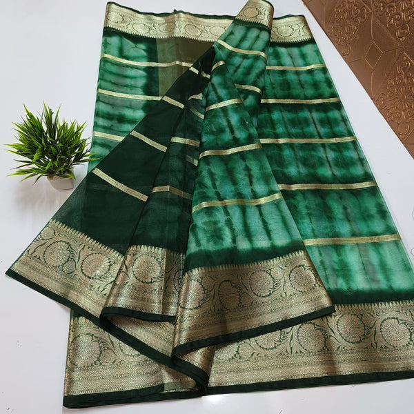 Banarasi Semi Kora silk Saree With Blouse.