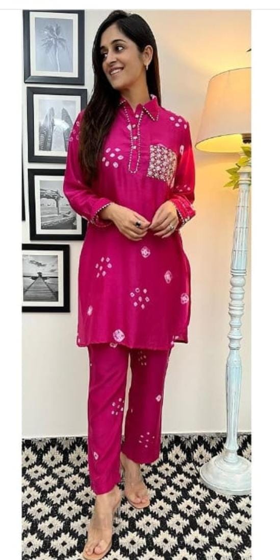 Pure Reyon kurti Pant And Embroidery Suit.